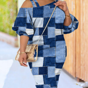 Plaid Wryshoulder Off Shoulder Dress