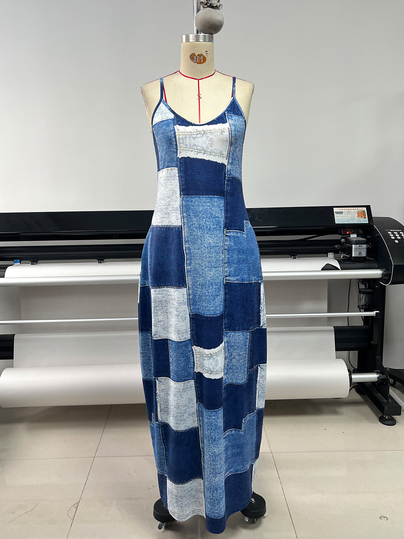 Women's Casual Printed Summer Maxi Suspender Dress - Image 2