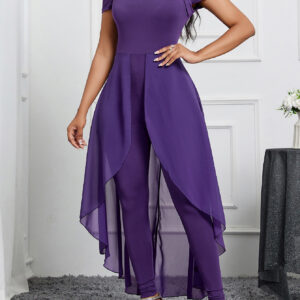 Women's Plain Off Shoulder Sleeveless Elegant Jumpsuit