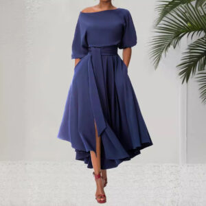 Women's Elegant Solid Color Irregular Dress